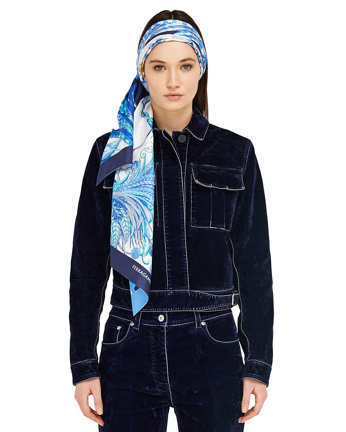 Ferragamo Avorio Silk Scarf