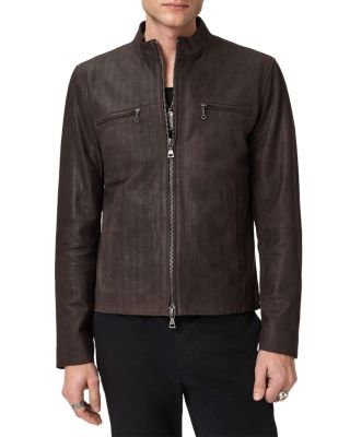 Damien Plated Leather Cafe Racer Jacket