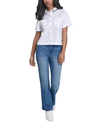 Crochet Collar Shirt