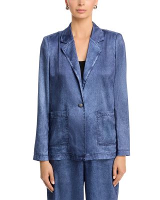 Veronica Denim Print Satin Jacket