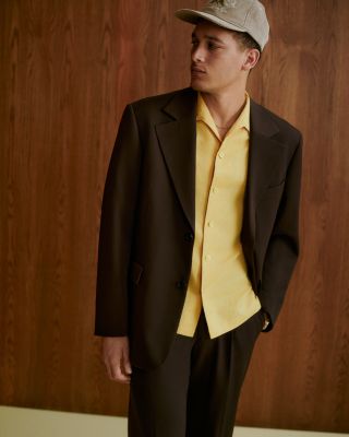 Oversized Fit Wool Suit Pants