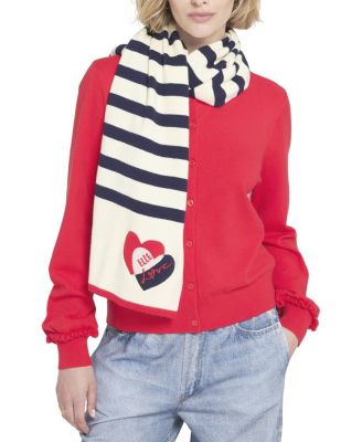  Striped Scarf with Heart