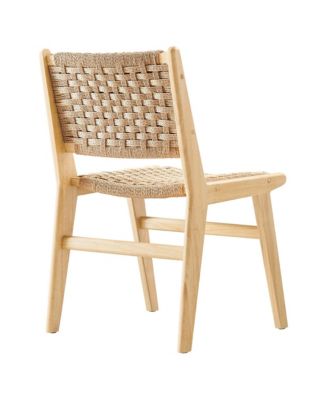 Saoirse Woven Rope Wood Dining Side Chair, Set of 2