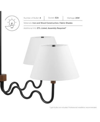 Sunlit Squiggle 4-Arm Pendant Light