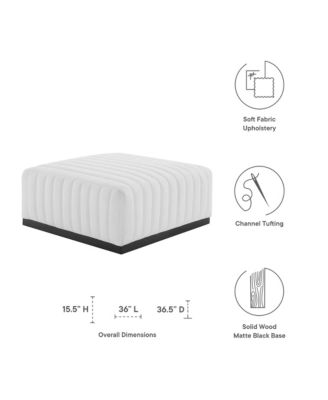 Conjure Channel Tufted Upholstered Fabric Ottoman