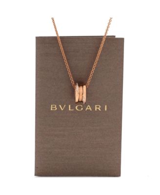  B.Zero1 Pendant Necklace 18K Rose Gold with Diamonds, 17.75"