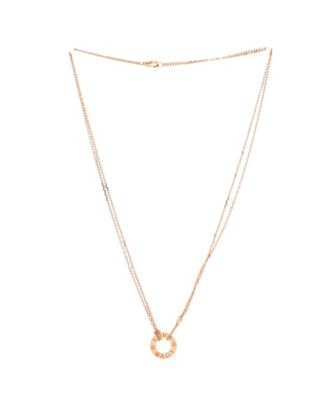  2 Diamonds Love Pendant Necklace 18K Gold and Diamonds, 16"