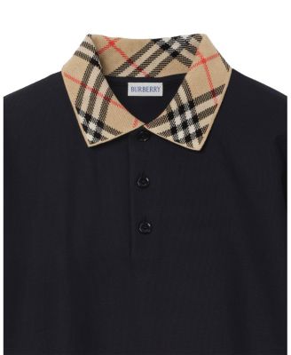  Check Collar Cotton Polo Shirt