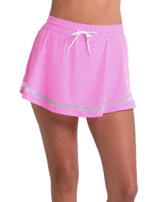 High Waist Seersucker Skirt