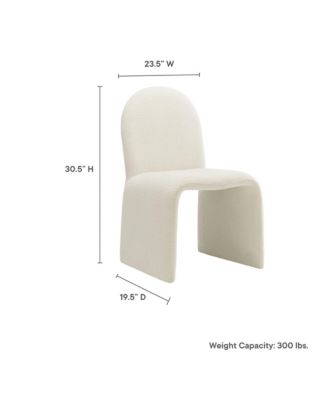 Junia Boucle Upholstered Arch Armless Dining Chair