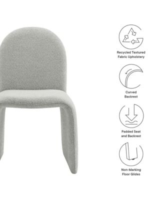 Junia Boucle Upholstered Arch Armless Dining Chair