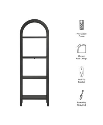  Vexley 72 Inch Tall Narrow Arched Bookshelf