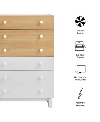  Nolia 6-Drawer Color Block Dresser Chest