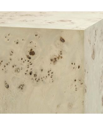 Cosmos 16" Square Burl Wood Side Table