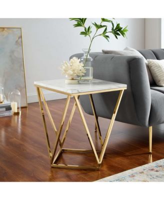  Vertex Gold Metal Stainless Steel End Table