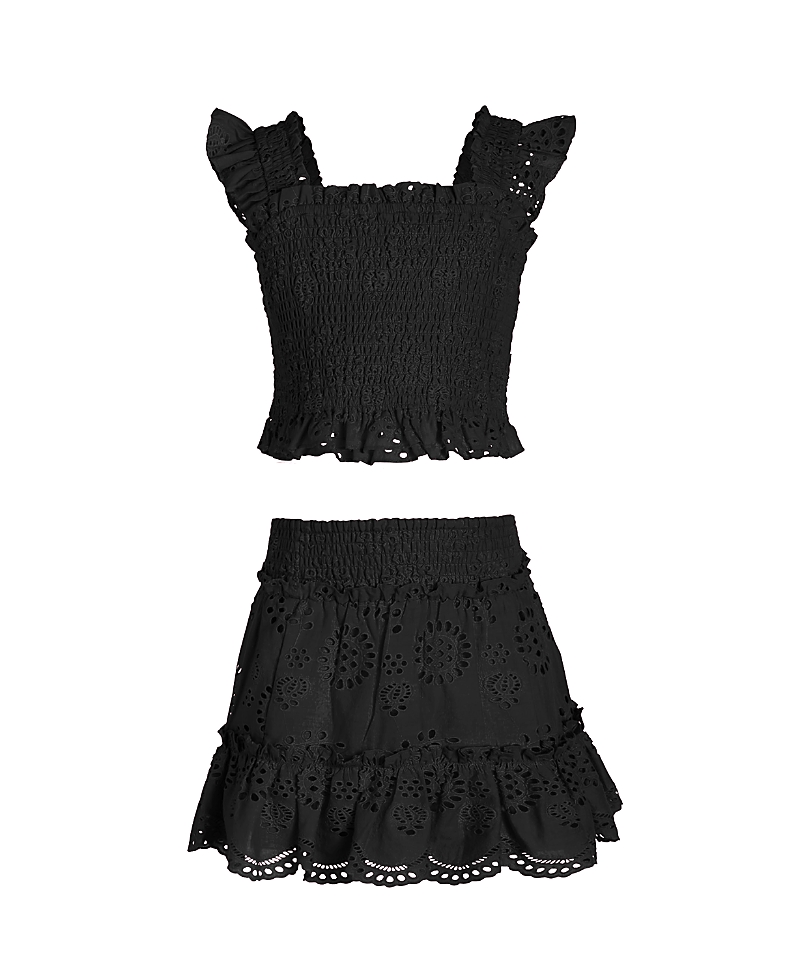 Change of Scenery Girls' Eyelet Kayla Smocked Top and Skirt Set - Little Kid, Big Kid
