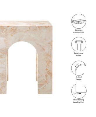 Valen Square Indoor - Outdoor Patio Arched Concrete Side Table