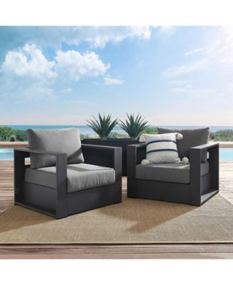  Tahoe Outdoor Patio Powder-Coated Aluminum Armchair, Set of 2