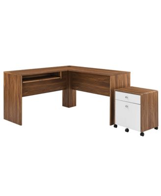 Transmit Wood Desk and File Cabinet, Set of 2