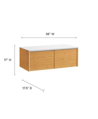  Kinetic 38" Wall-Mount Office Desk With Cabinet and Shelf