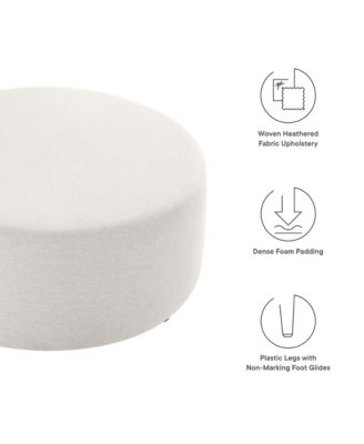 Callum Large 38" Round Woven Heathered Fabric Upholstered Ottoman