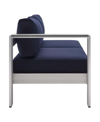  Shore Sunbrella Fabric Aluminum Outdoor Patio Left-Arm Loveseat