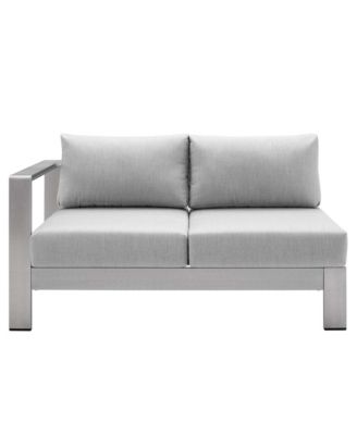  Shore Sunbrella Fabric Aluminum Outdoor Patio Left-Arm Loveseat