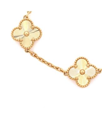  Vintage Alhambra 5 Motifs Bracelet Guilloche 18K Gold