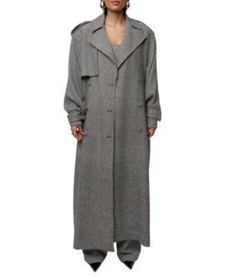  Herringbone Oversized Trench Coat