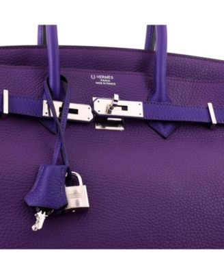 Birkin 35 Handbag Bicolor Clemence with Palladium Hardware