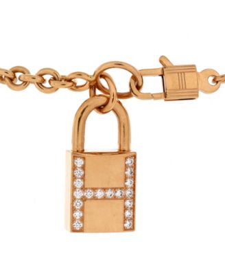 Amulettes Cadenas Pendant Bracelet 18K Rose Gold with Diamonds