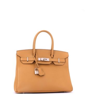 Birkin 30 Handbag Brown Epsom with Palladium Hardware