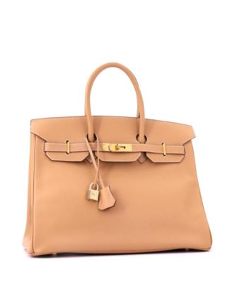 Birkin 35 Handbag Brown Courchevel with Gold Hardware