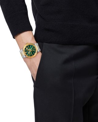 Greca Logo Chronograph Bracelet Watch, 40mm