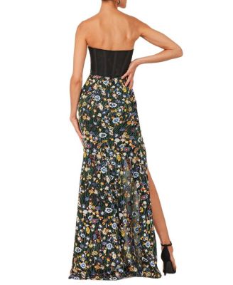 Ophelia Strapless Floral Sequin Gown