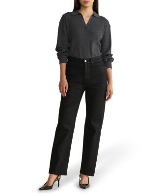  ASE Stretch Straight Jeans in Coated Noir