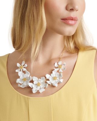 Fulla Furled Flower Enamel Necklace, 15.74"