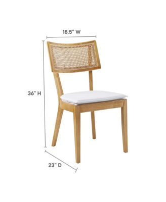 Caledonia Fabric Upholstered Wood Dining Chair, Set of 2