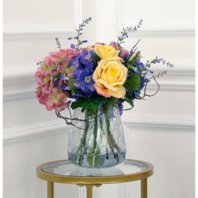 European Hand Tied Crackle Vase Floral Arrangement