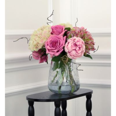 European Hand Tie Crackle Vase Floral Arrangement