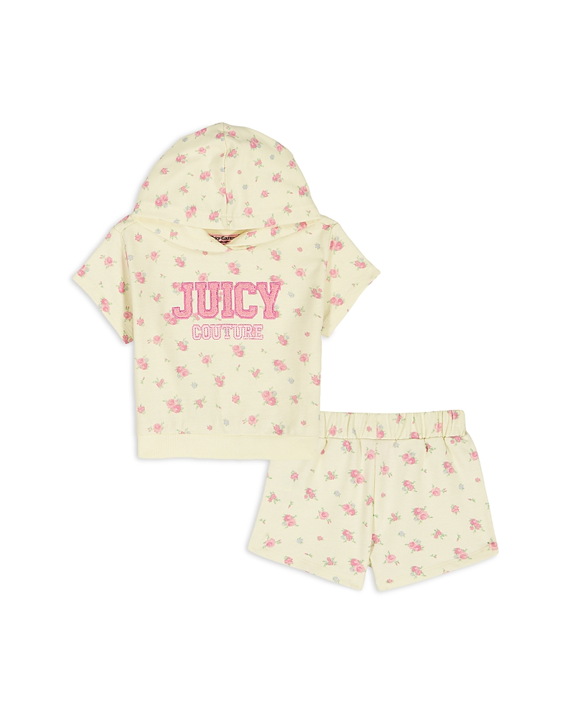Juicy Couture Girls' French Terry Hoodie & Shorts Set - Big Kid
