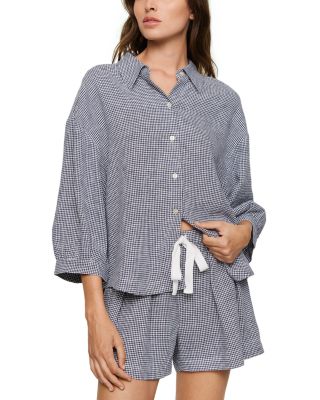 Linen Blend Relaxed Pajama Shorts