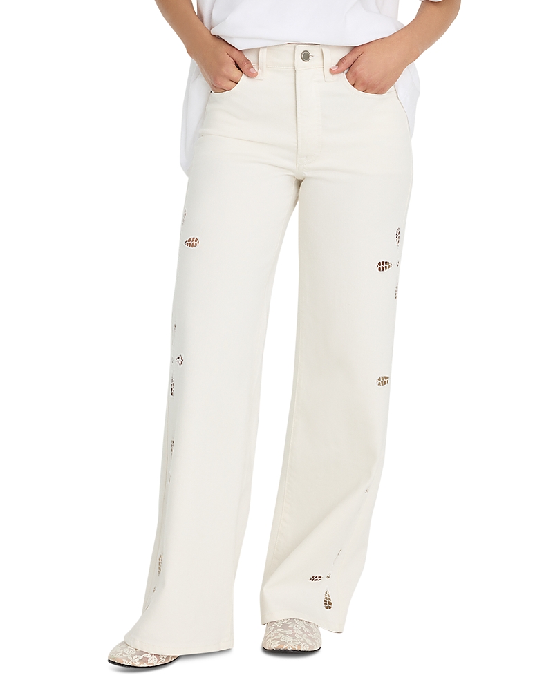 Good American Good Waist High Rise Palazzo Jeans in White