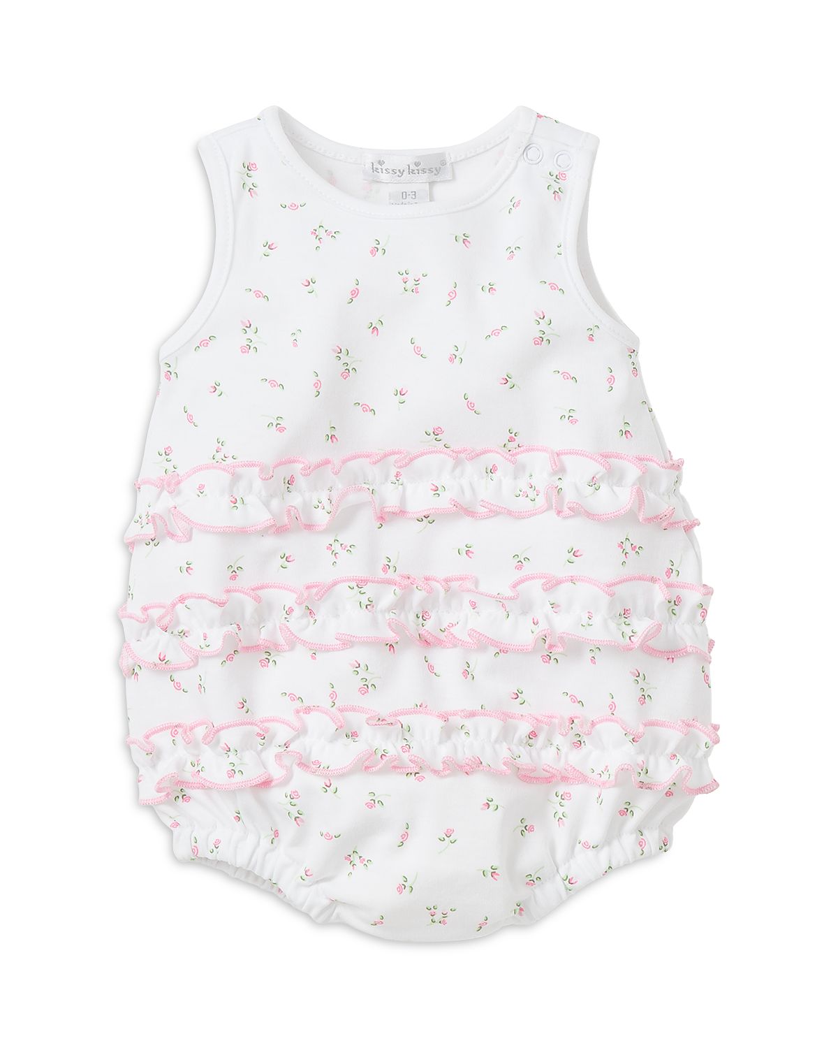 Kissy Kissy Girls' Garden Print Ruffled Bubble Romper - Baby