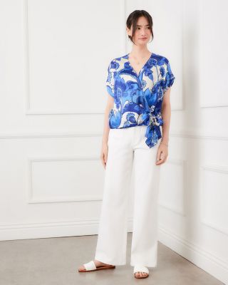 Blouson Wrap Tie Top