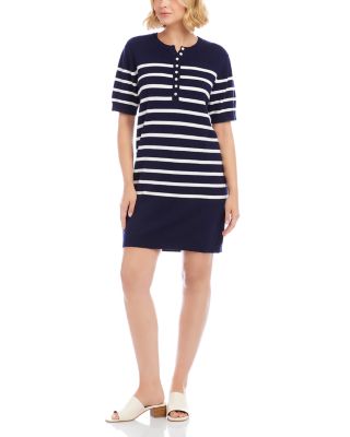 Short Sleeve Henley Sweater Dress