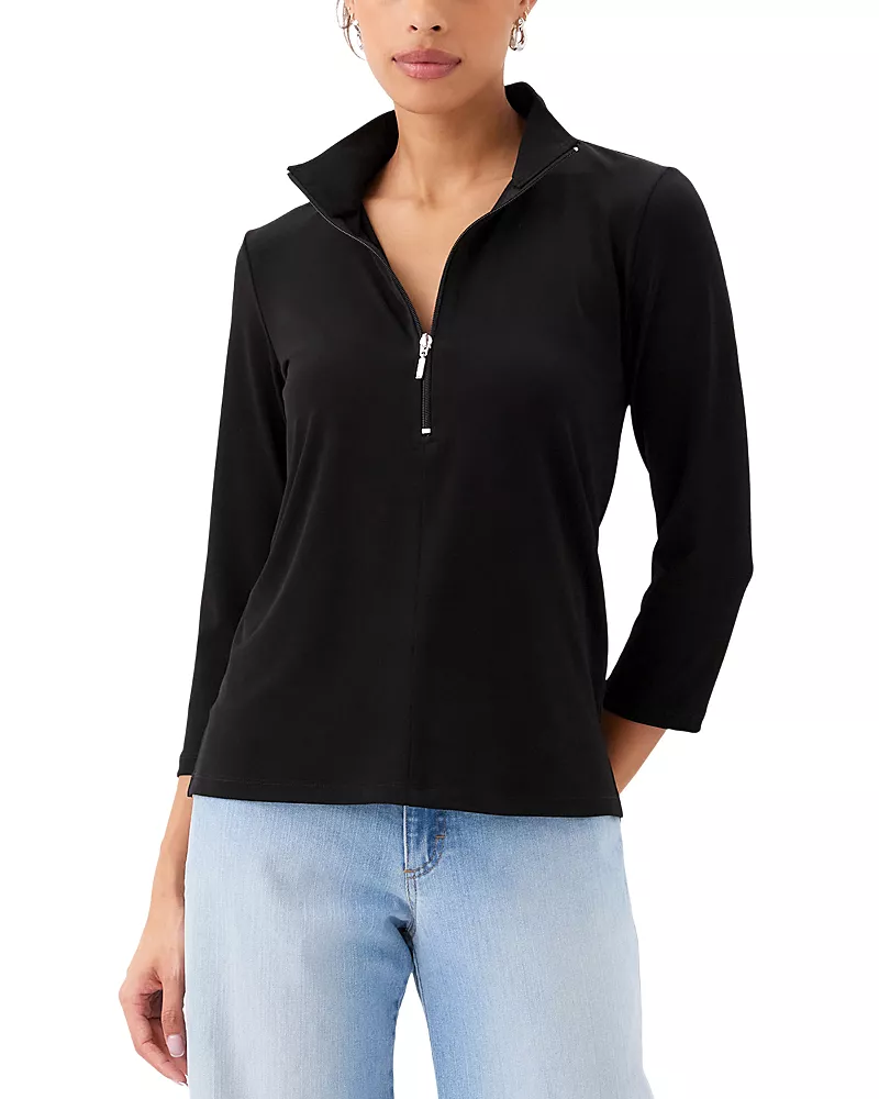 Karen Kane Quarter Zip Mock Neck Top