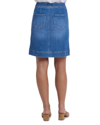 High Rise A Line Utility Denim Skirt