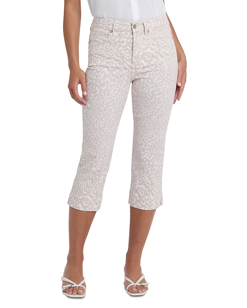 Nydj Marilyn High Rise Straight Crop Jeans in Snow Leopard