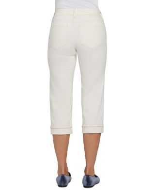 Petites Marilyn Straight Crop Cuff Jeans in Vintage White